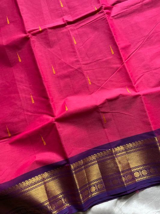Vintage Looms | Pink Chettinadu Cotton Saree