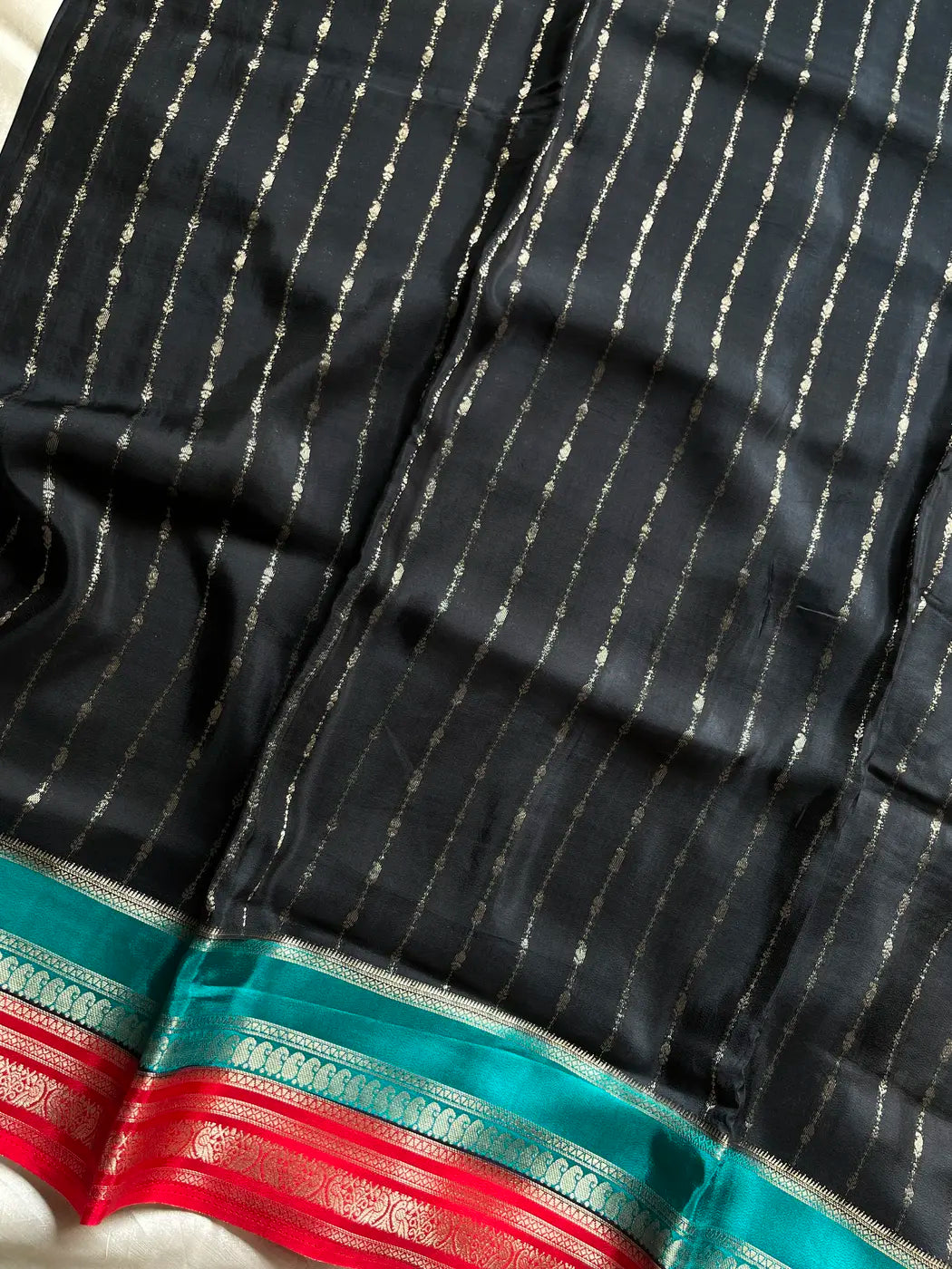 Semi Mysore Silk Saree – Black