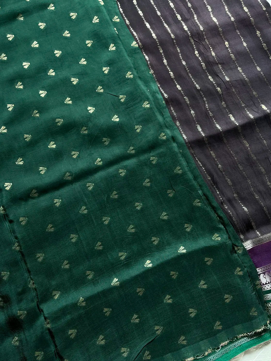 Semi Mysore Silk Saree – Coffee Brown