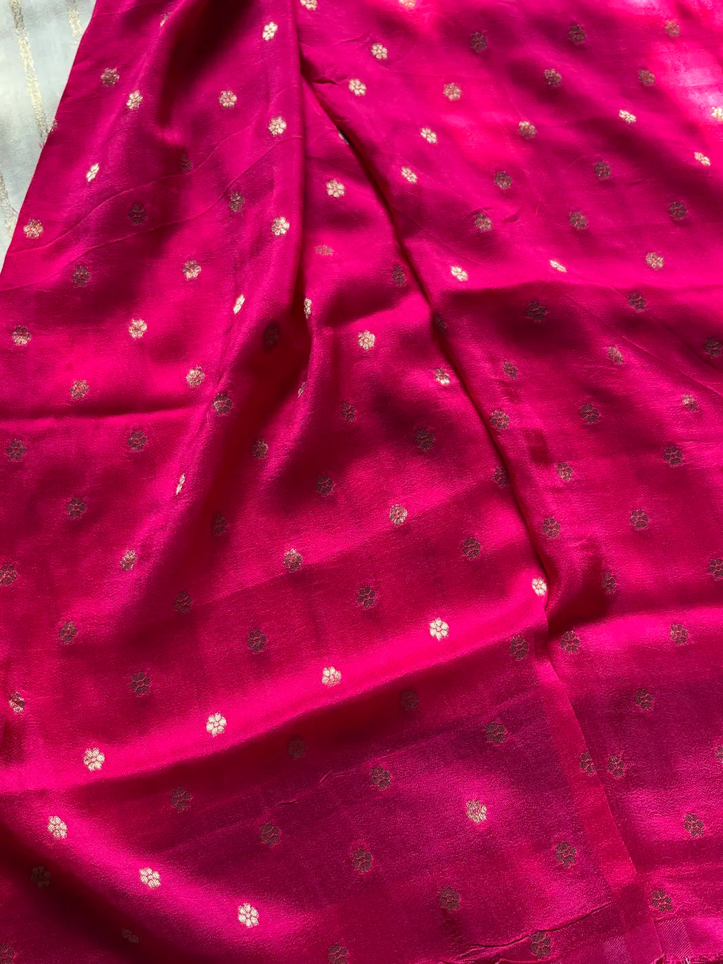 Semi Mysore Silk Saree – White