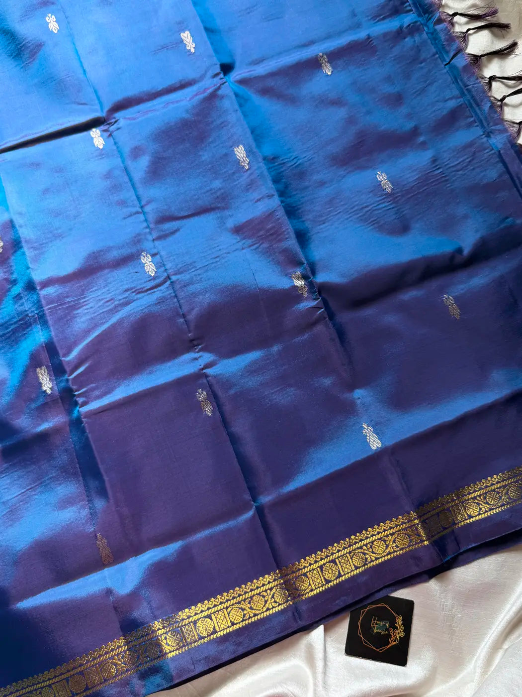 Vegan Silks | Chinnalampattu Saree – Peacock Blue