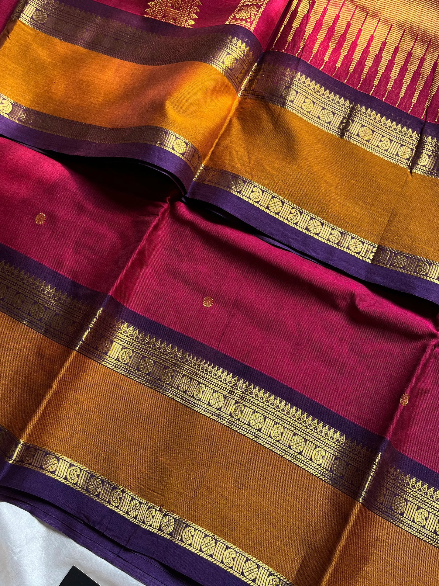 Throne Edit – Maroonish Pink 120 Counts Mercerised Kanchi Cotton Saree