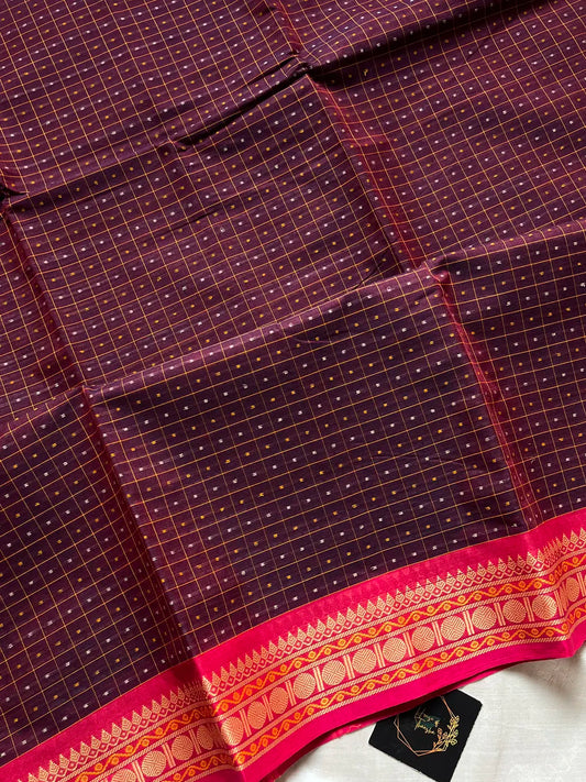 Kattam Edit - Burgundy Chettinadu Cotton
