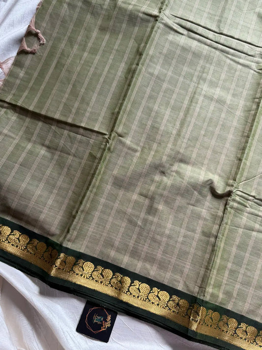 Kattam Edit – Pastel green Checked Chettinadu Cotton