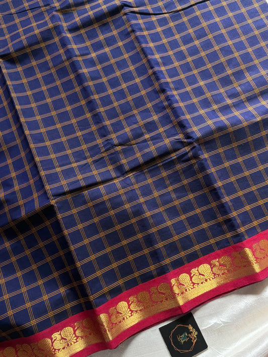 Kattam Edit – Blue Checked Chettinadu Cotton