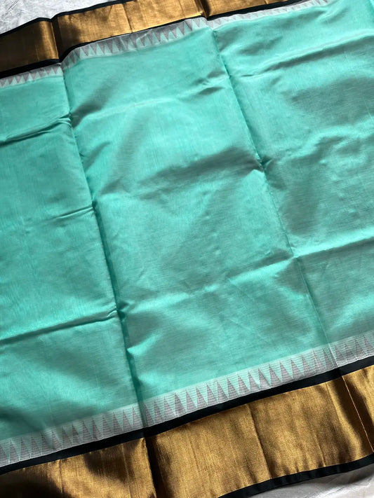 Pattu Nool Edit | Kanchi Silkcotton saree - Pastel Teal Pista