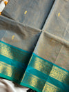 Vintage Loom Edit | Ash Blue Kanchi Cotton Saree