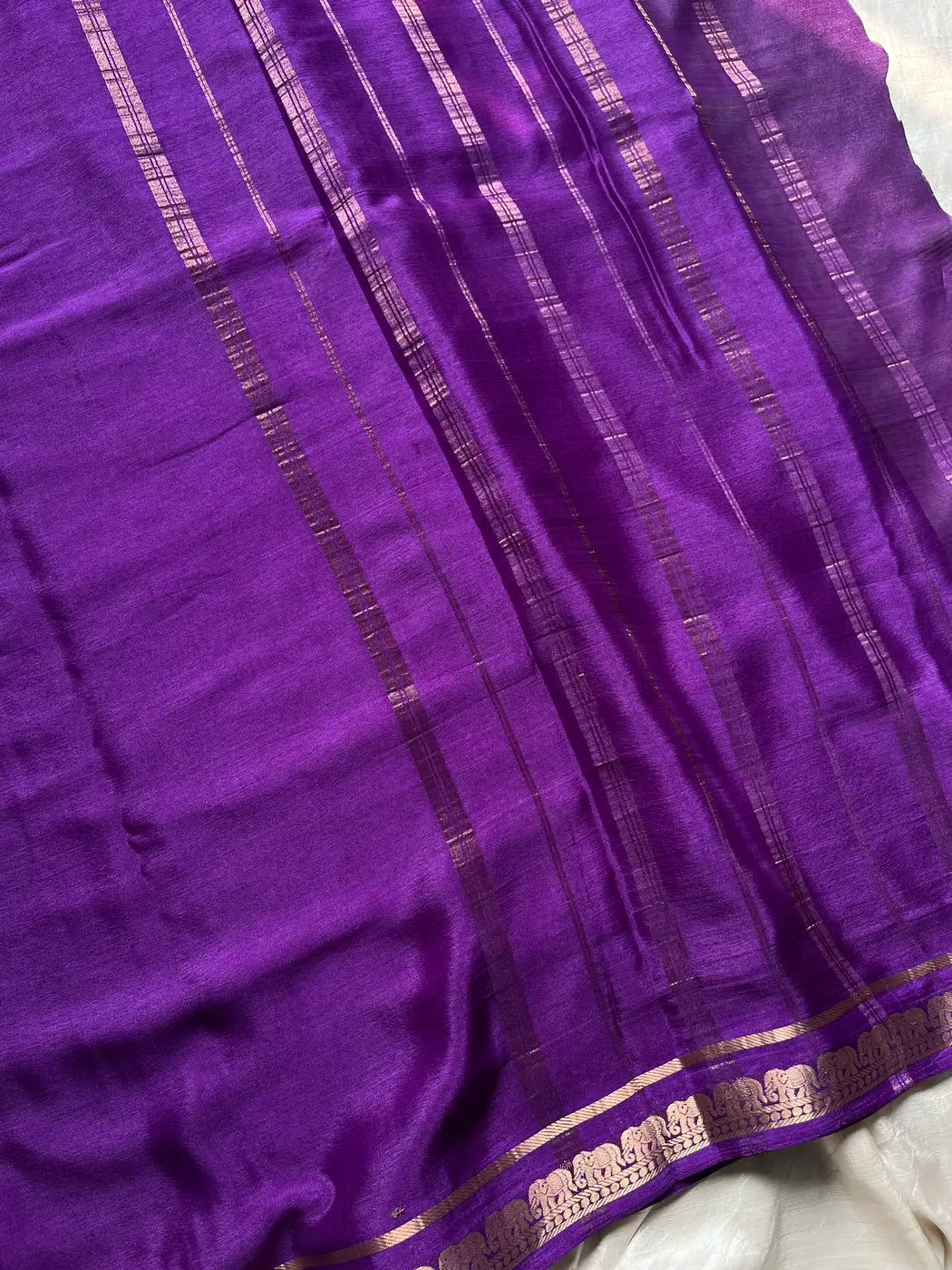 Semi Mysore Silk Saree – Purple