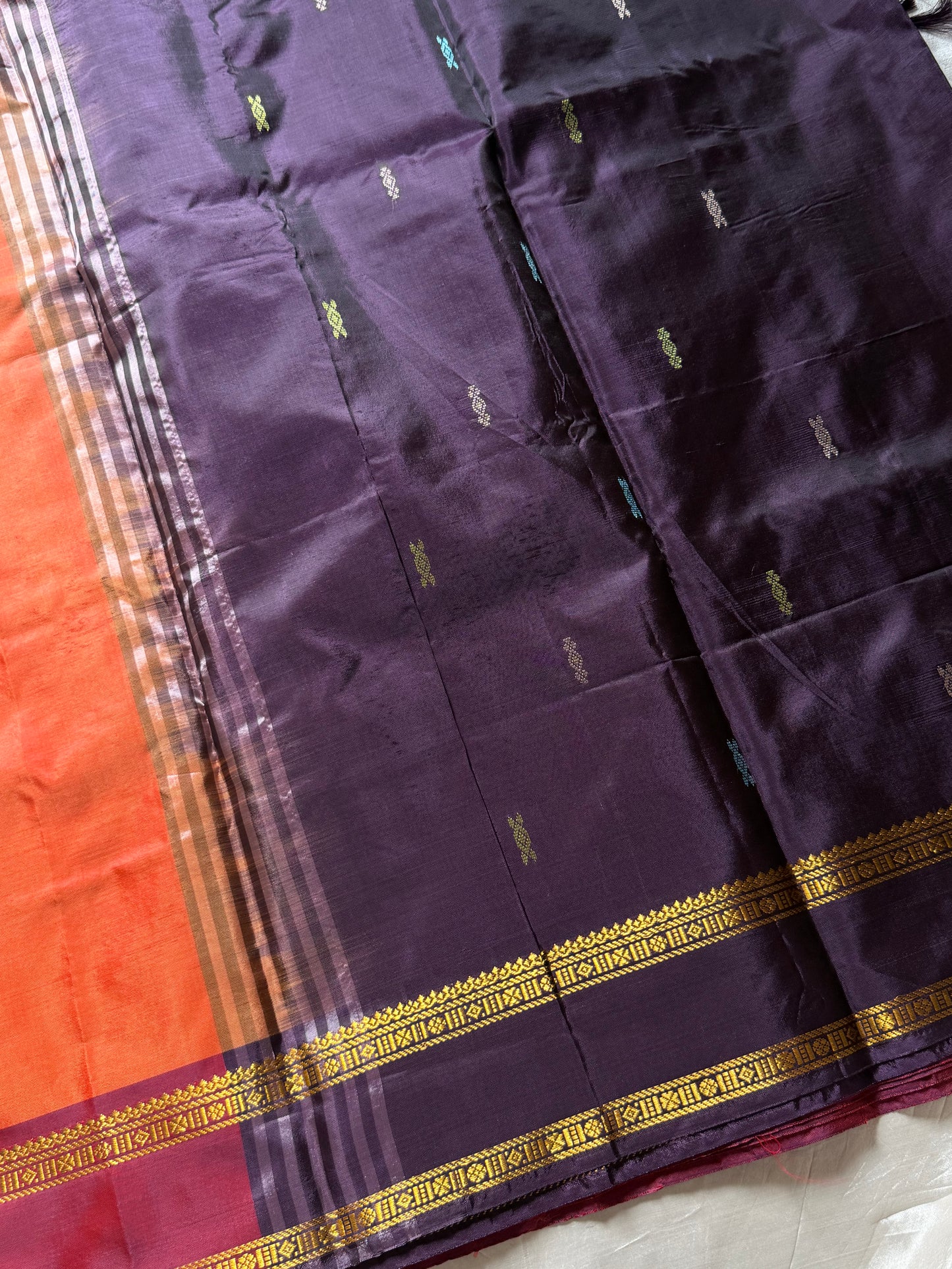 Vegan Silks | Chinnalampattu Saree – Orange