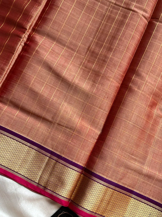 Devendra Saree – Copper Blush | Handloom Art silk