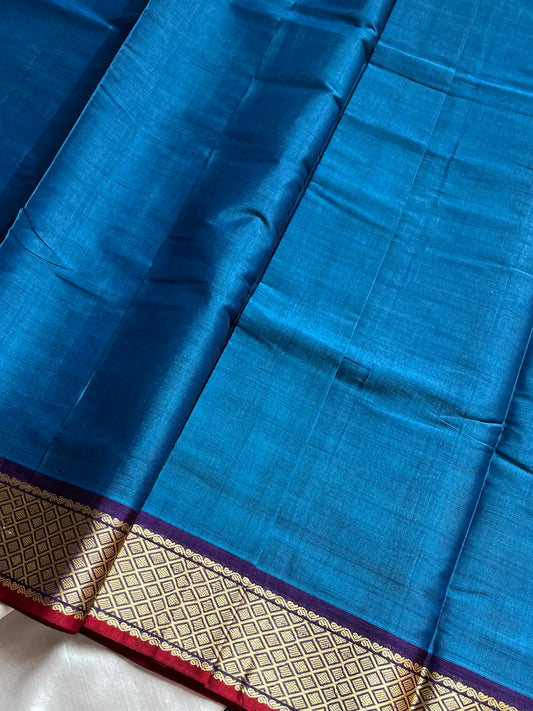 Devendra Saree – Blue | Handloom Art silk