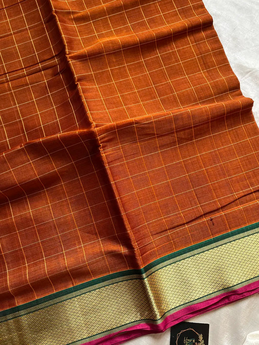Devendra Saree – Rust | Handloom Art silk