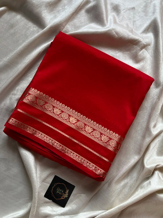 Semi Mysore Silk Saree – Red