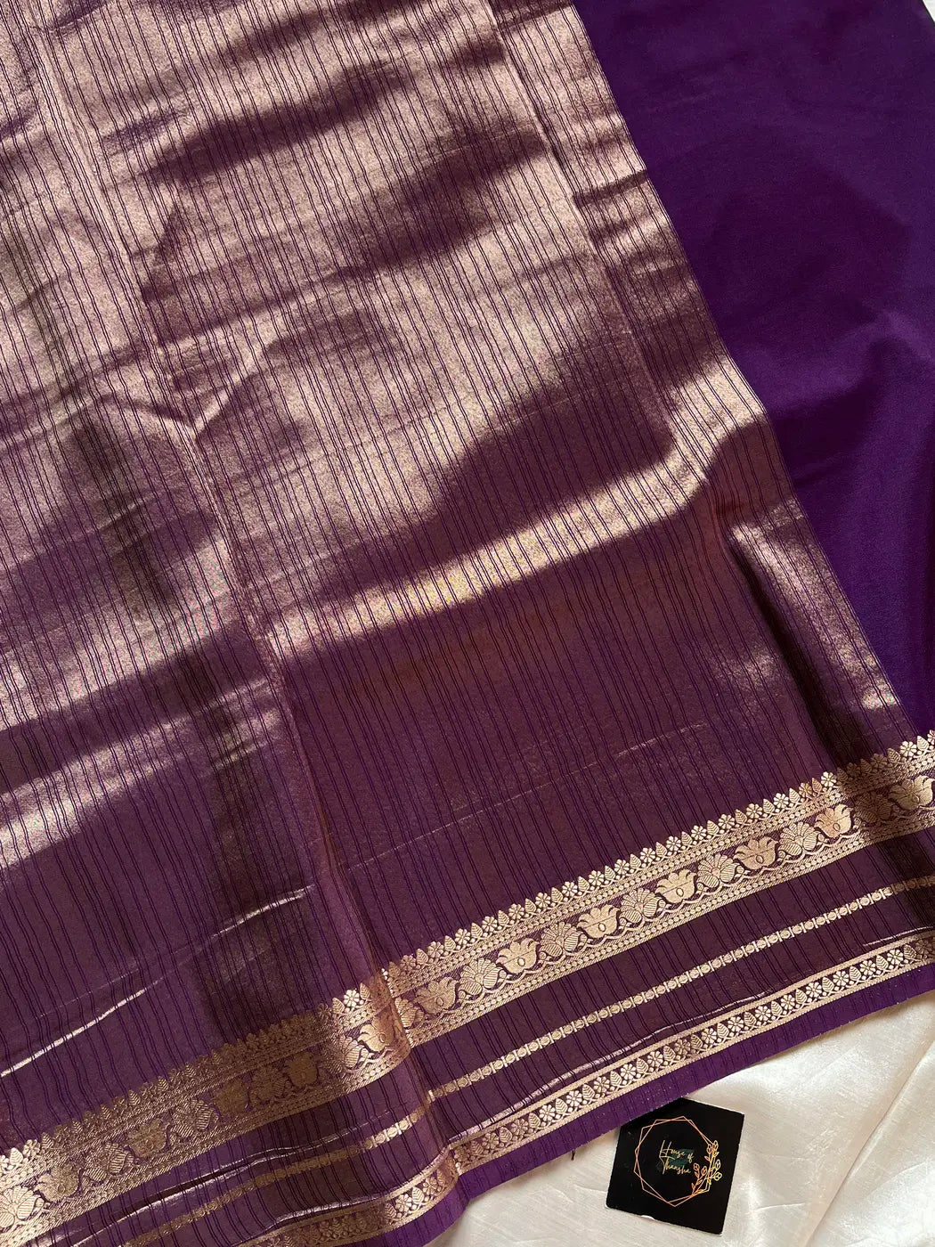 Semi Mysore Silk Saree – Violet