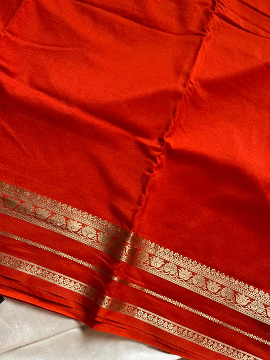 Semi Mysore Silk Saree – Orange
