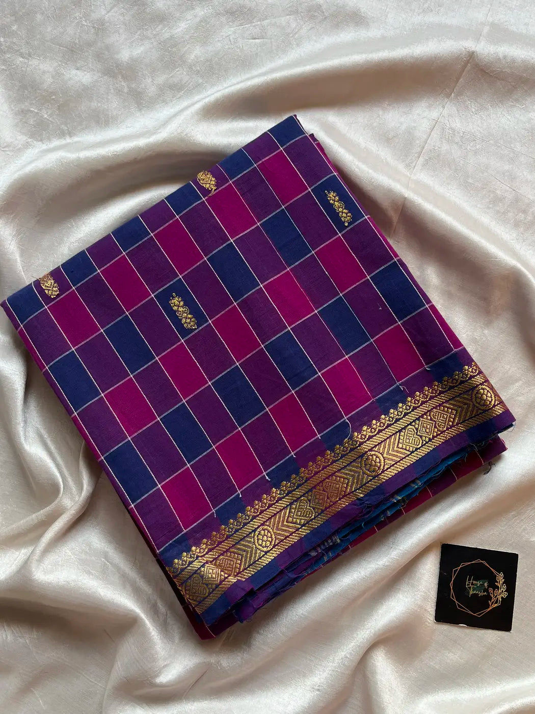 Kattam Edit – Checked Chettinadu Cotton Saree