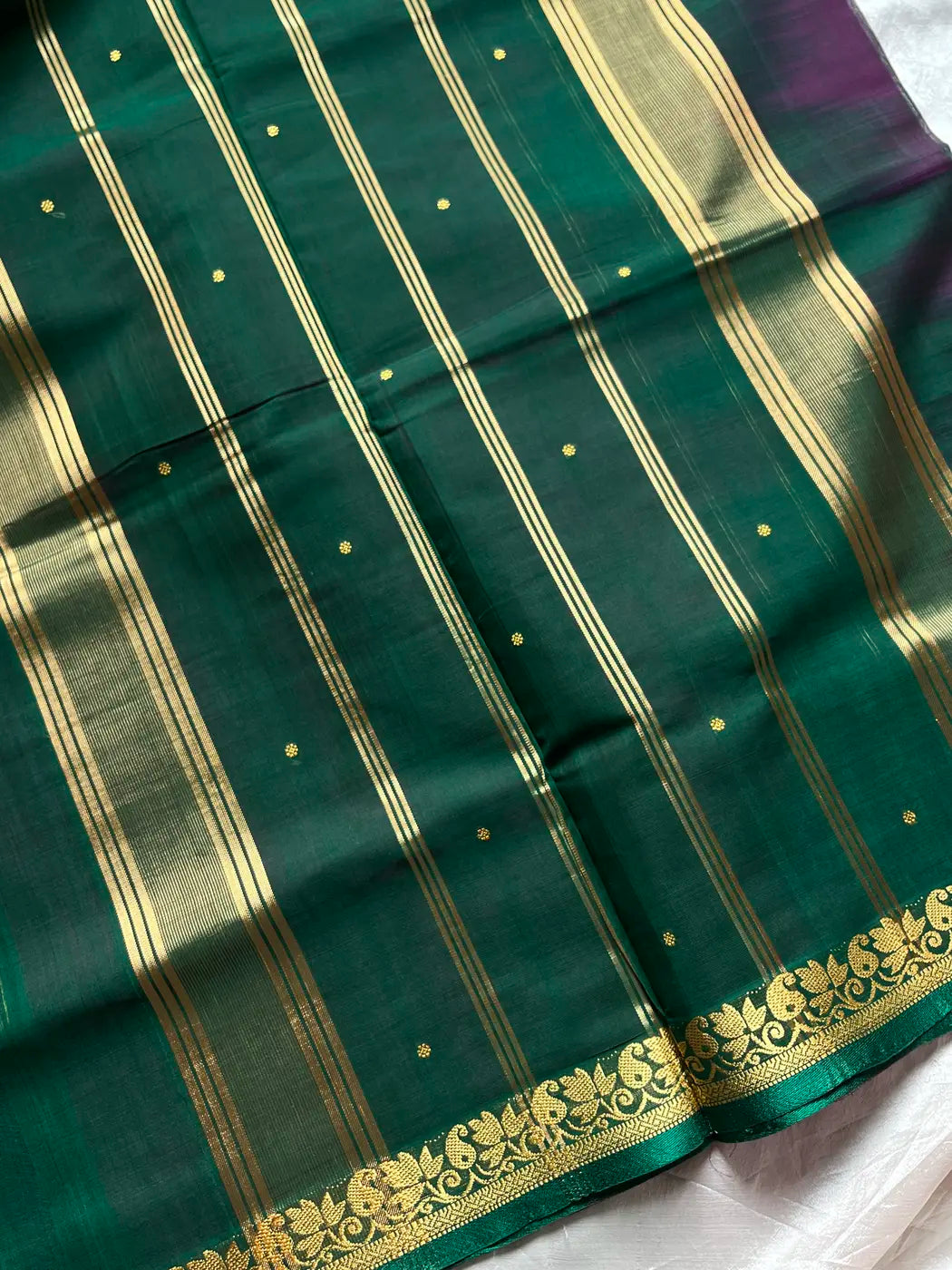 Vegan Silk Saree – Magenta & Green Handloom Art Silk