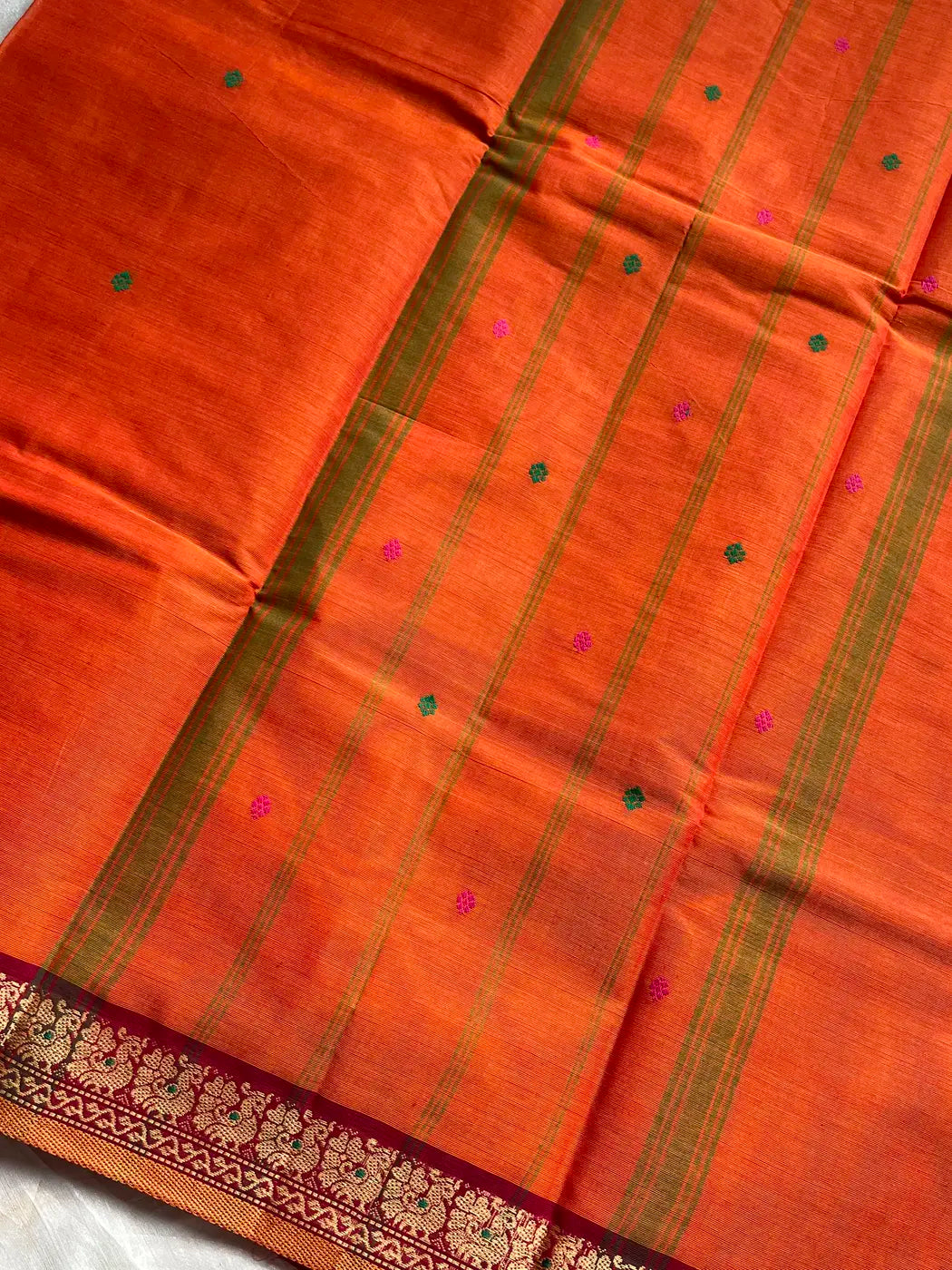 Chettinadu Cotton Saree – Orange
