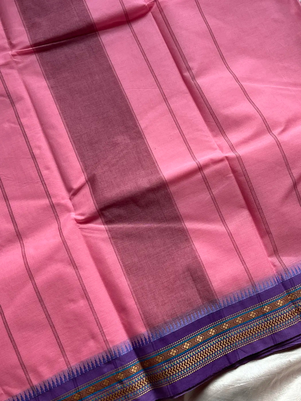 Chettinadu Cotton Saree – Rose Pink