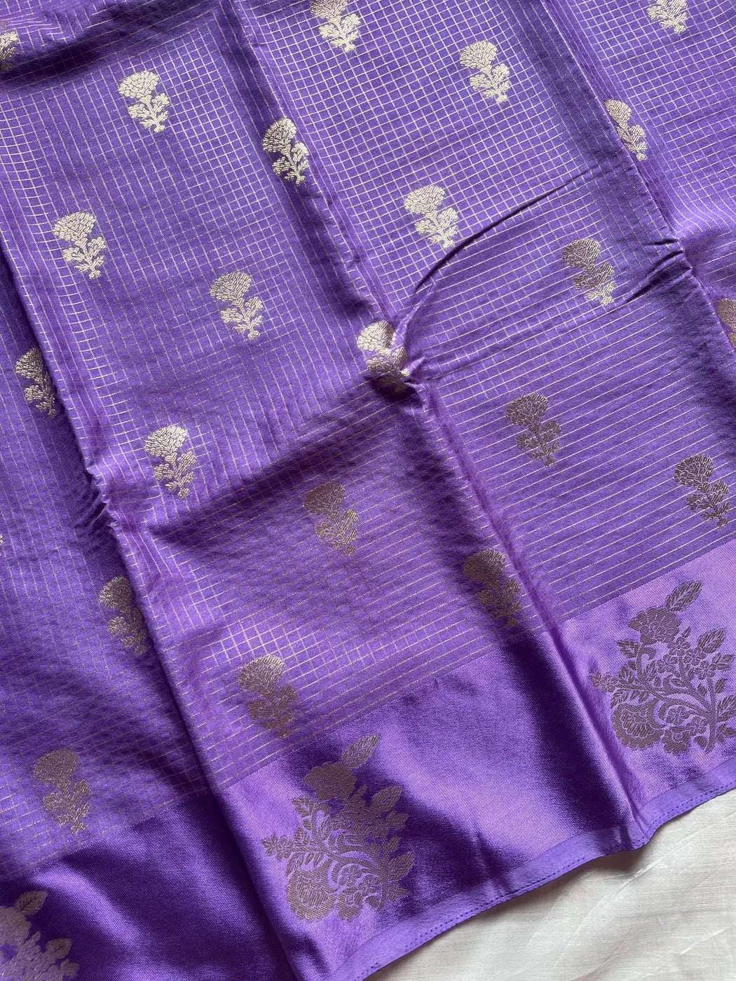 Banarasi Crepe Silk Saree – Lavender