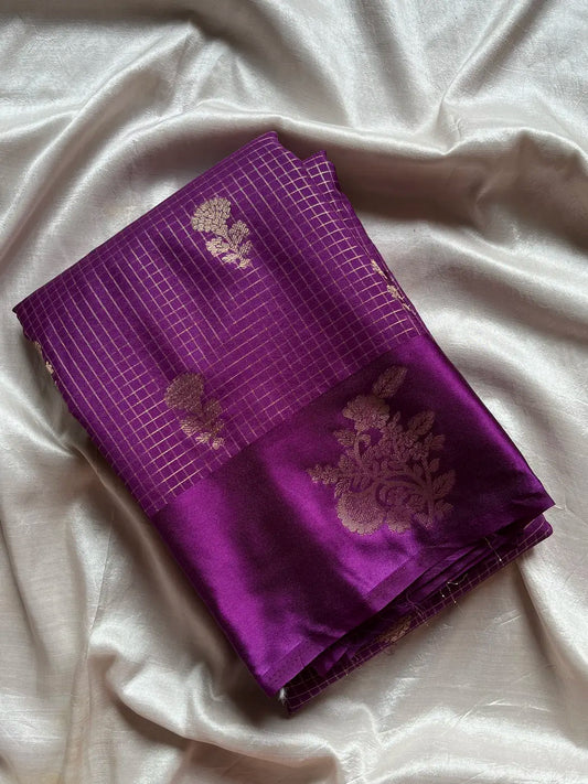 Banarasi Crepe Silk Saree – Mulberry Purple