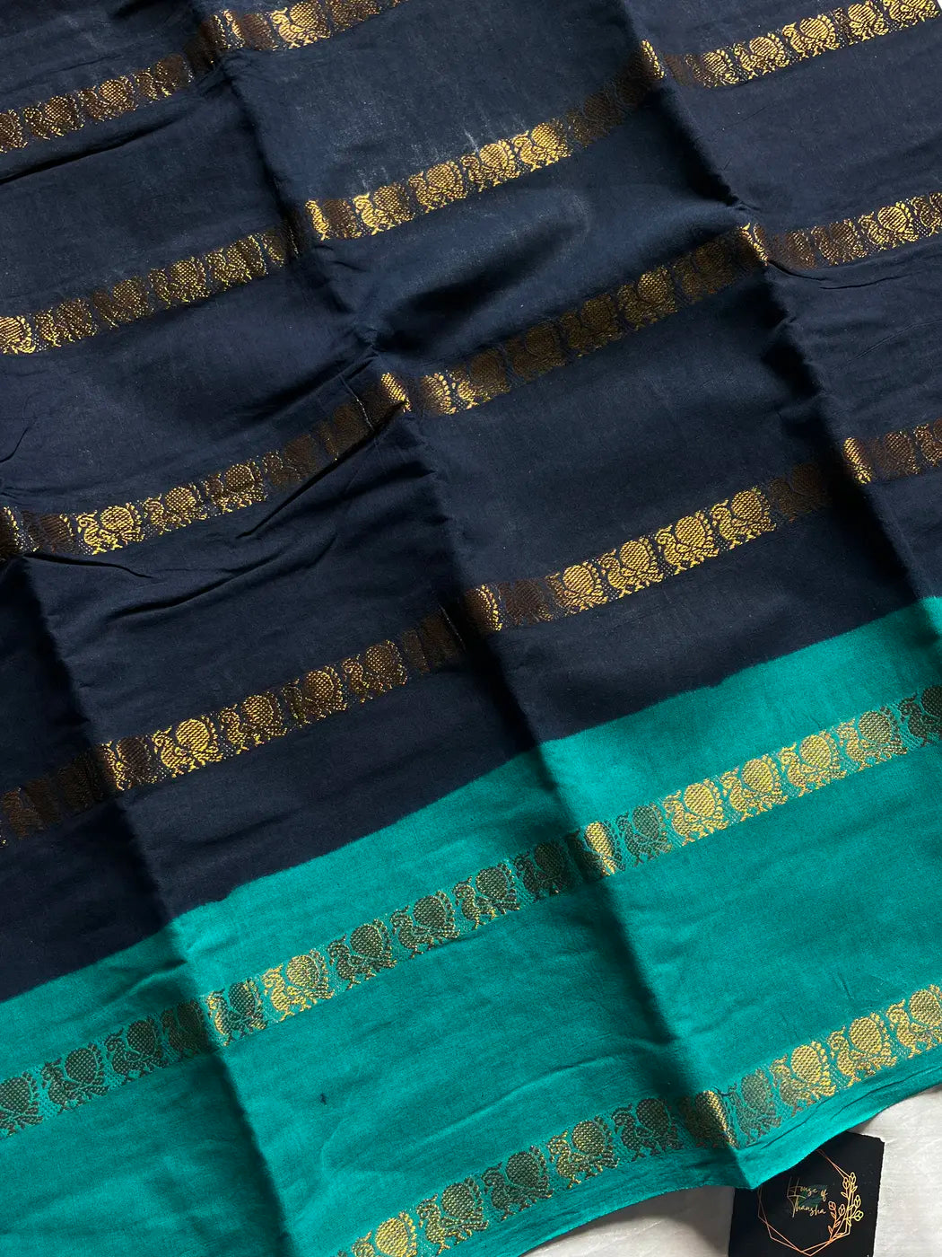 Sungudi Cotton Saree - Blue