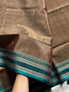 Vegan Silk Saree – Ash Taupe | Handloom Art Silk