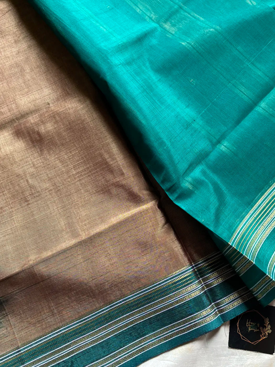 Vegan Silk Saree – Ash Taupe | Handloom Art Silk