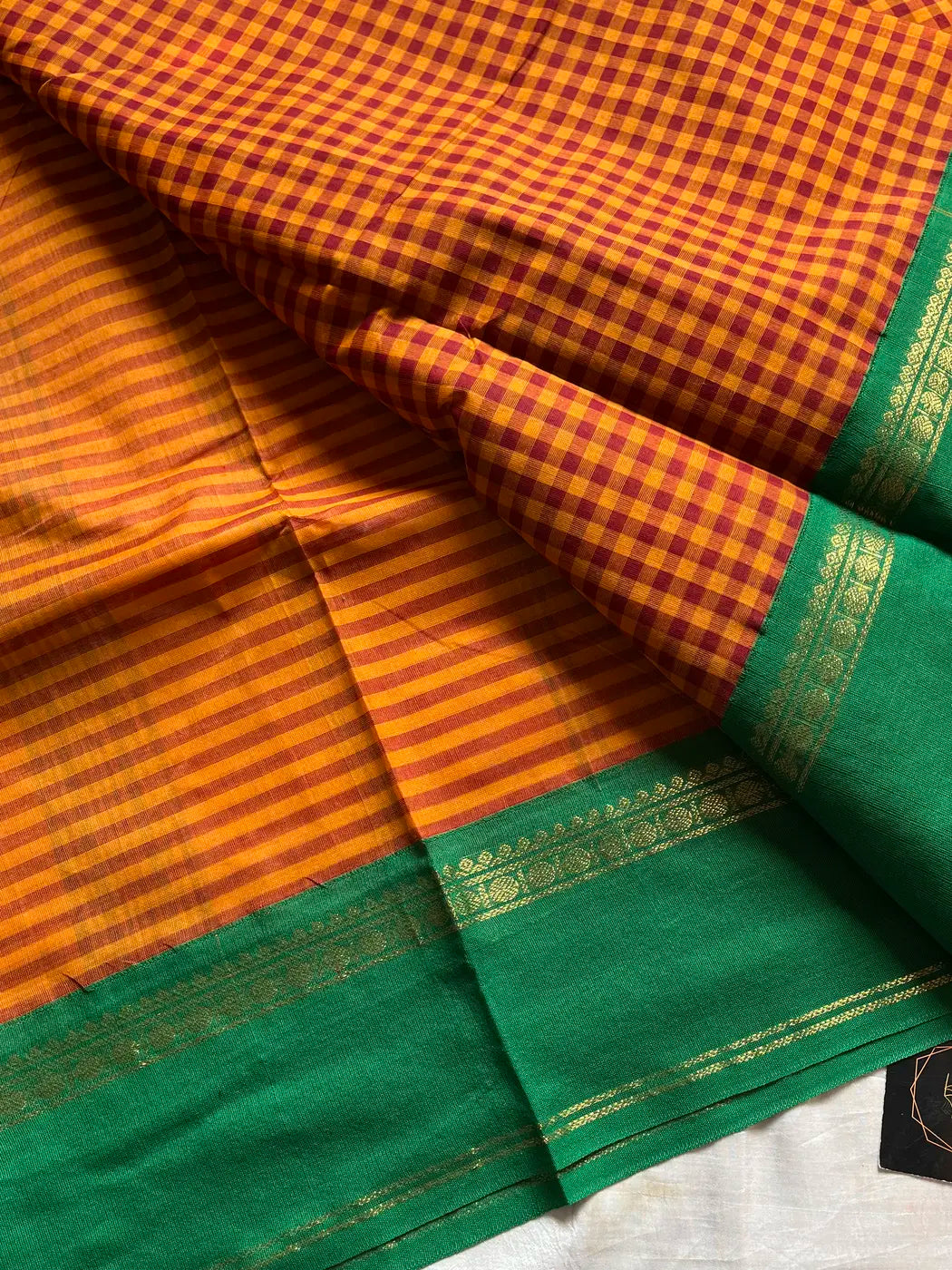 Maragatham – Korvai Kattam Chettinadu Cotton Saree