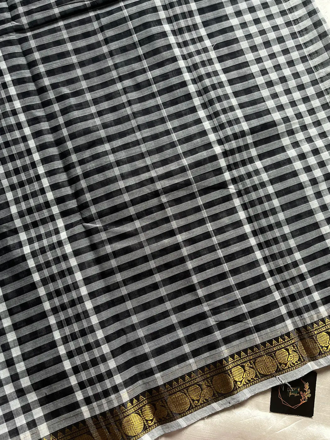 Checked Chettinadu Cotton saree