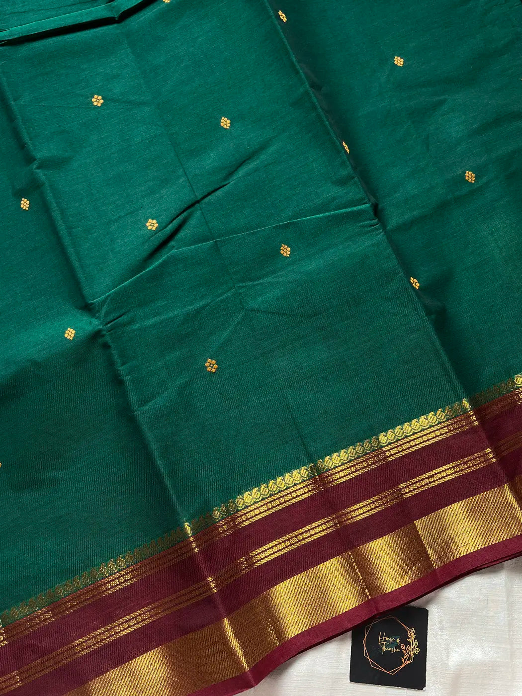 Vintage Loom Edit | Emerald Green Chettinadu Cotton Saree