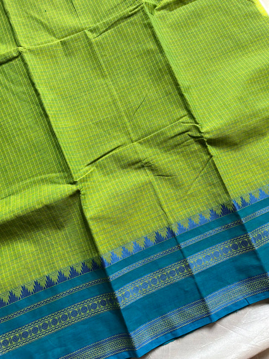 Royal Kattam – Green Chettinadu Cotton Saree