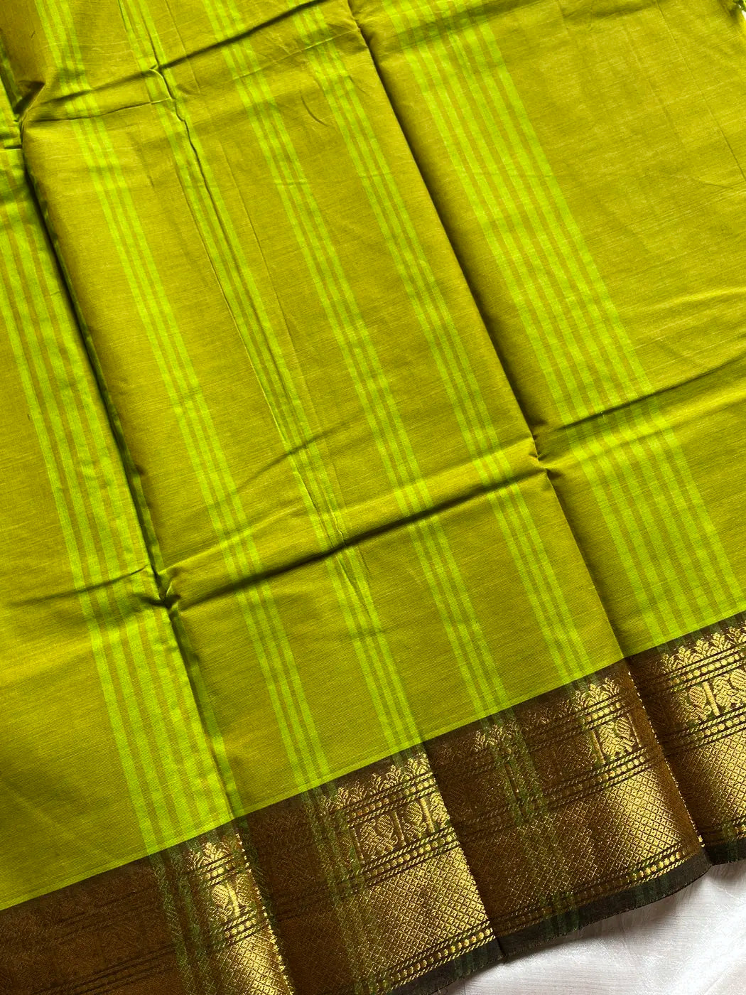 Subtle Weaves | Green Kanchi Cotton Saree