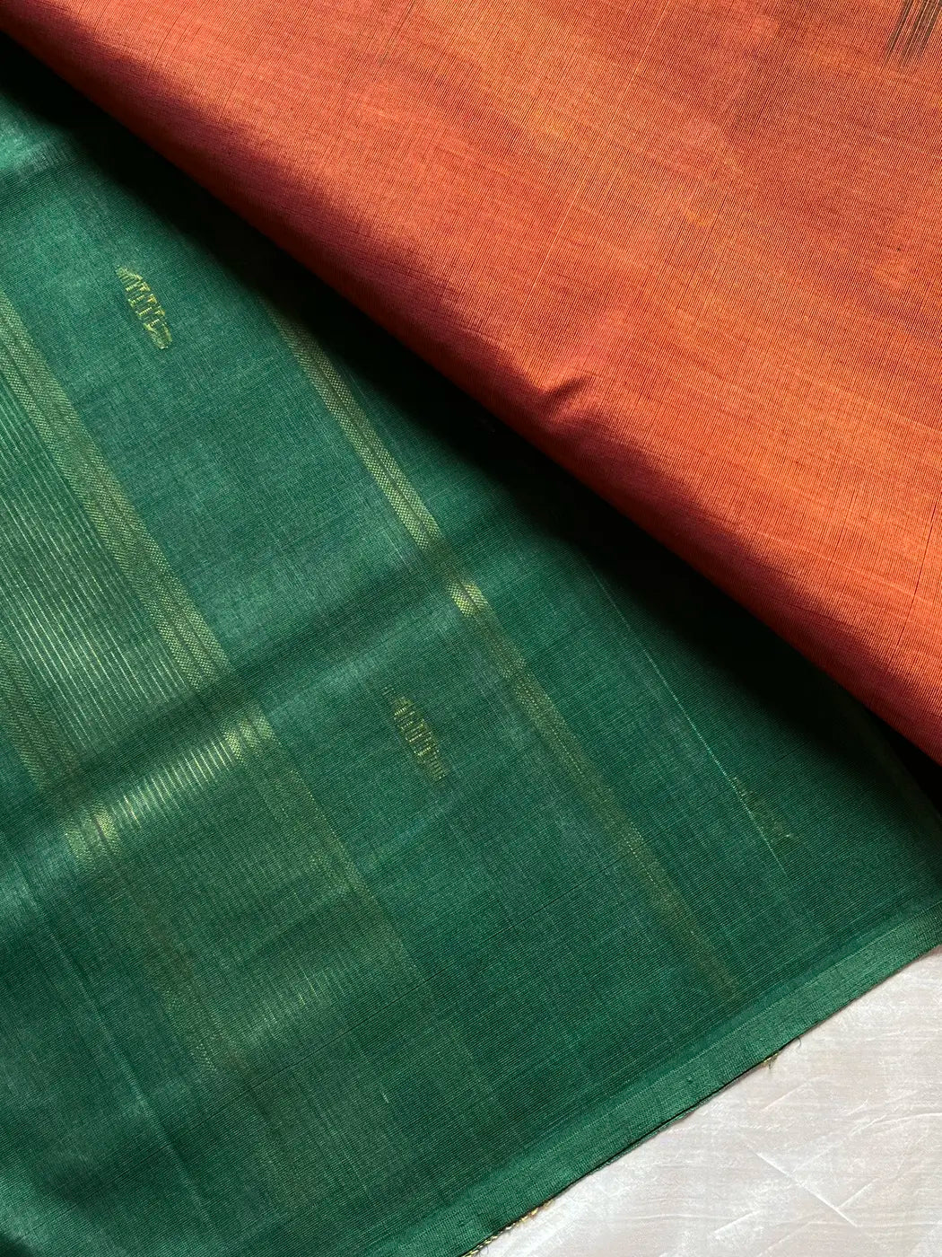 Vegan Silk Saree – Burnt Copper | Handloom Art Silk