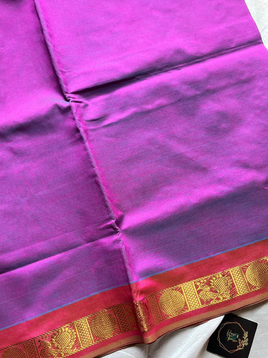 Pattu Nool Edit - Handloom Kanchi Silk Cotton Saree – Violet