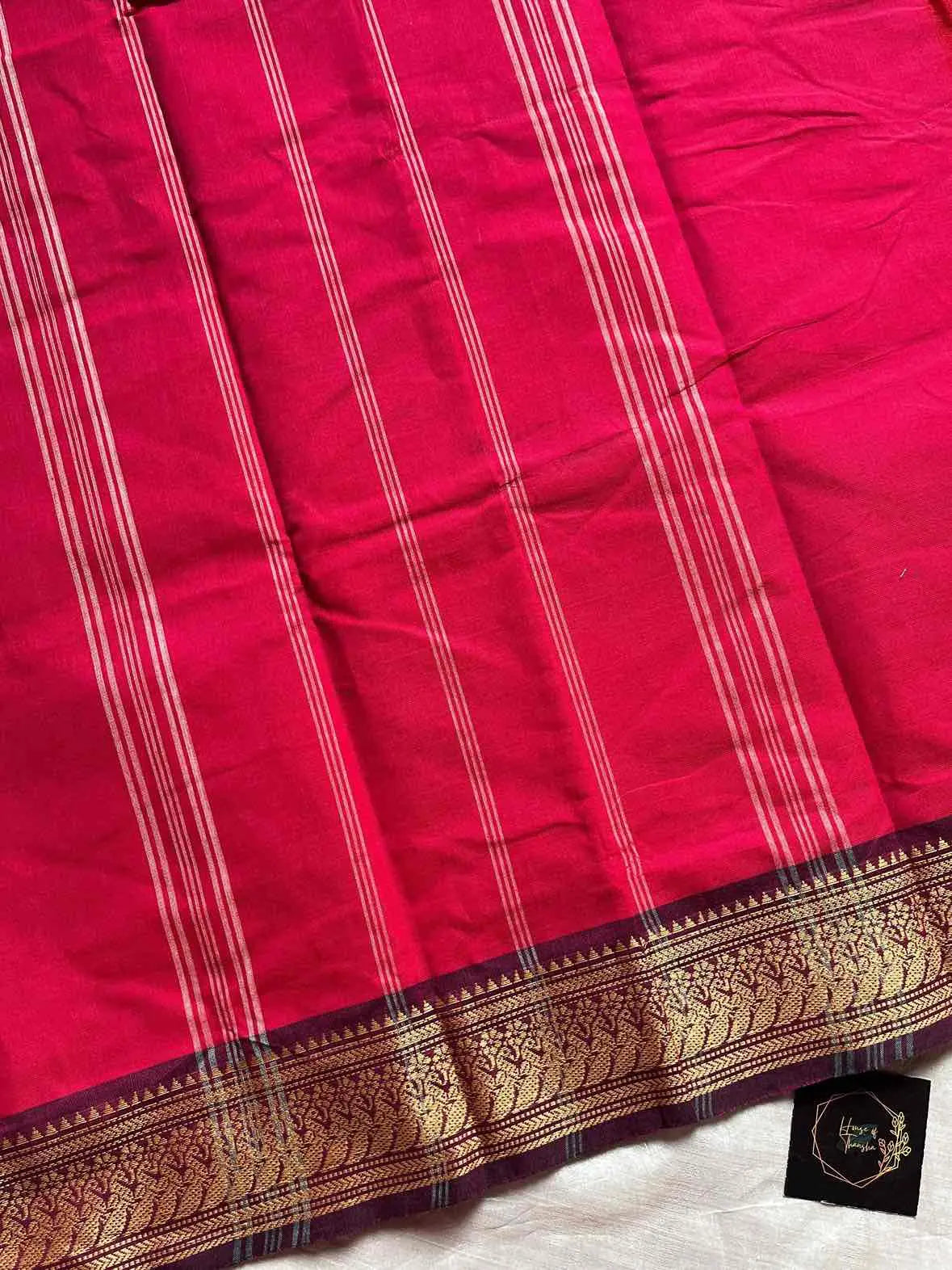 Chettinadu Cotton Saree – Pink (Without Blouse)