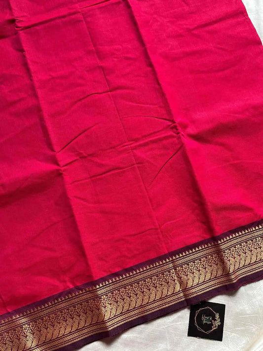 Chettinadu Cotton Saree – Pink (Without Blouse)