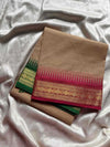 Ganga Jamuna Borders – Beige Kanchi Cotton Saree