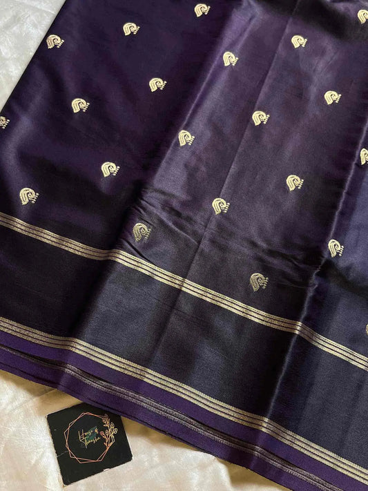 Crepe Silk Saree – Deep Grape