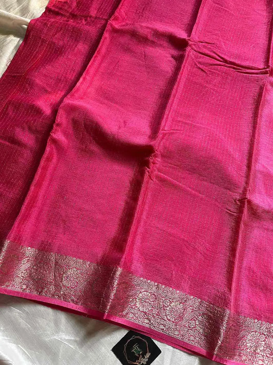 Soft Sheen Drapes – Coral Pink Viscose Georgette Saree | House of Thansha
