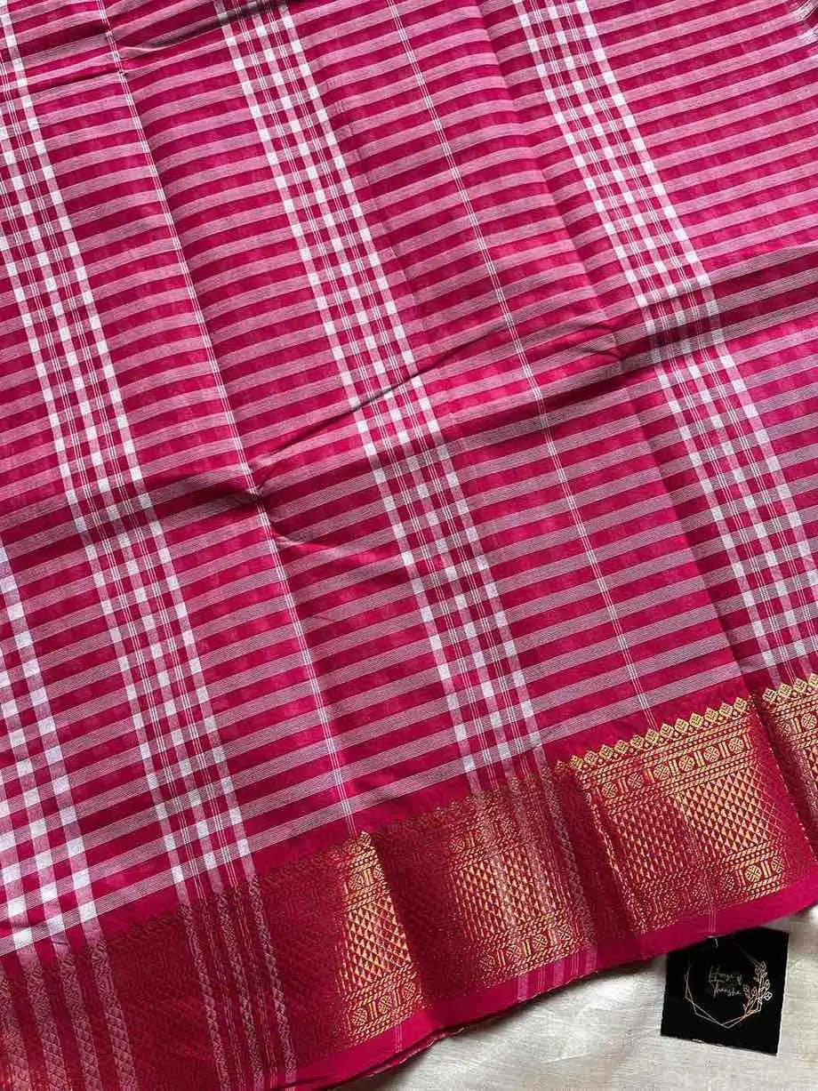Mini Kattam – Pink Chettinadu cotton (Without Blouse)