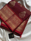 Throne Edit – Maroon Zarichecks Kanchi Cotton Saree