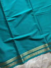 Semi Mysore Silk Saree – Teal Blue