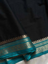 Semi Mysore Silk saree – Black & Blue