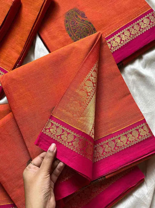 Zari & Thread Edit | Kanchi Cottons – Orange