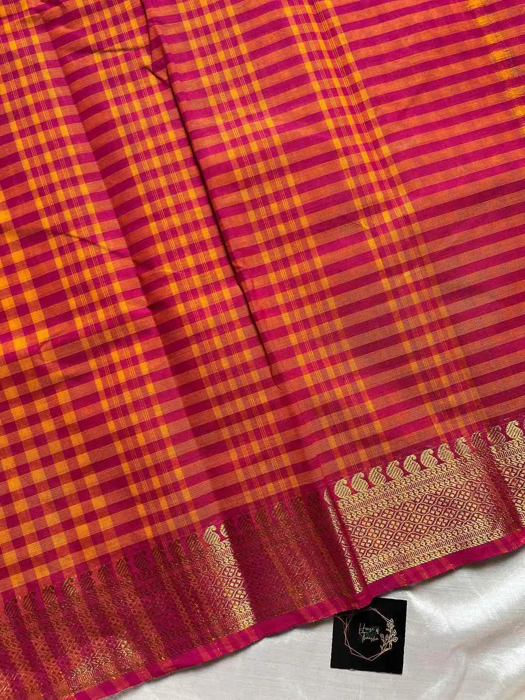 Mini Kattam – Pink Chettinadu cotton (Without Blouse)