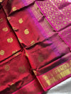 Maroon handloom Kanchi silk cotton saree – Pattu Nool Edit
