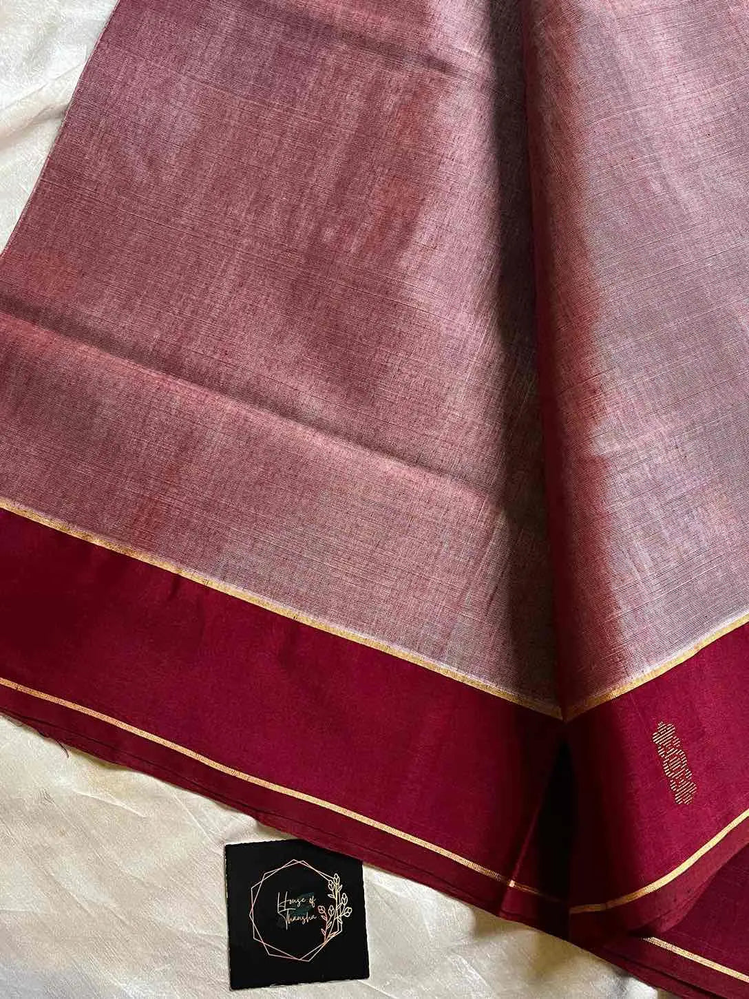 Vegan Weaves – Pastel Pink Handloom Art Silk Saree