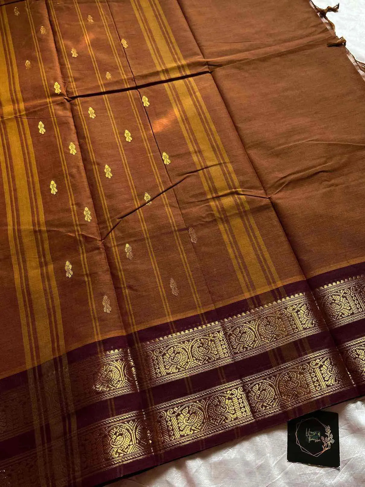 Vintage Loom Edit | Brown Kanchi Cotton Saree