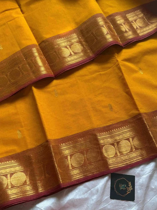 Vintage Loom Edit | Yellow Kanchi Cotton Saree